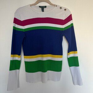 Ralph Lauren Ribbed Knit Crew Neck Sweater Size L